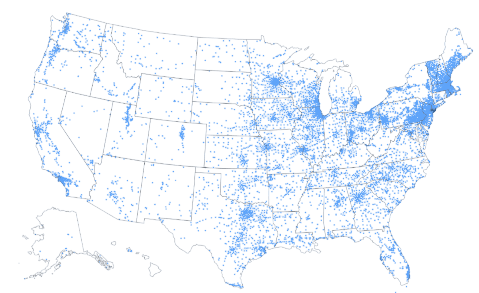 GatherGov's coverage map